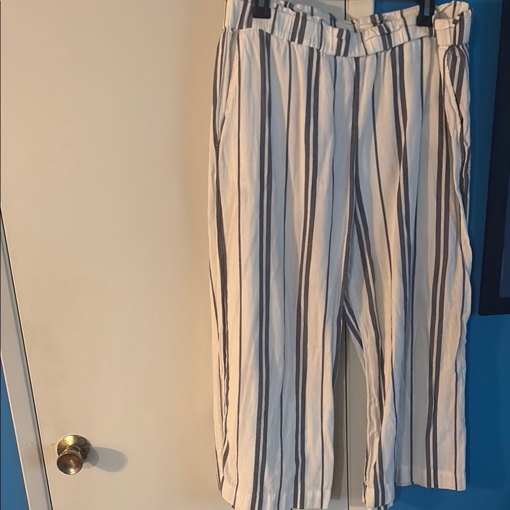 Striped White and Blue Pants
